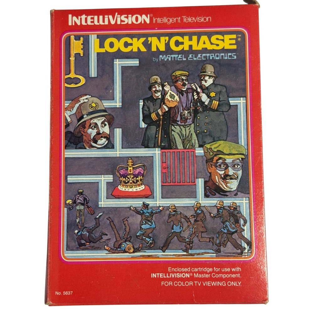 Mattel Lock 'N' Chase Intellivision Game‎ CIB 1982 with Overlays